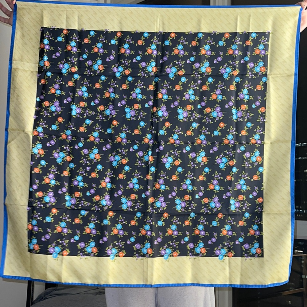 blue marine silk scarf 100% silk